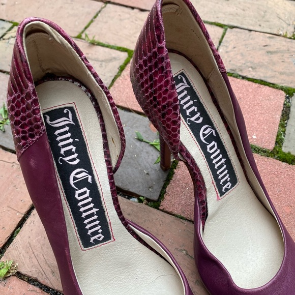 vintage juicy couture purple leather snake heel women size six 6.5 pump shoe - Picture 3 of 8